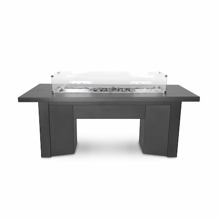 The Outdoor Plus 60 Rectangular Alameda Fire Table, Powder Coated Metal, Black, Spark Ignition w/Flame Sense, Nat. Gas OPT-ALMPC60FSEN-BLK-NG